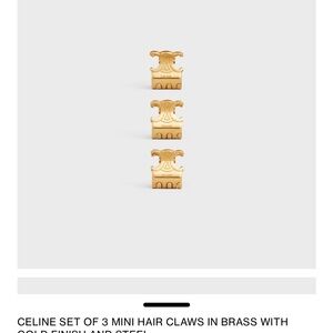 Celine Set of 3 Mini Hair Claws Gold